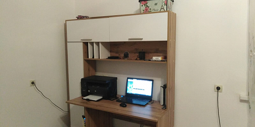 Письменный стол Лайт 03.243 дуб золотой (craft) / белый премиум фото покупателя 295